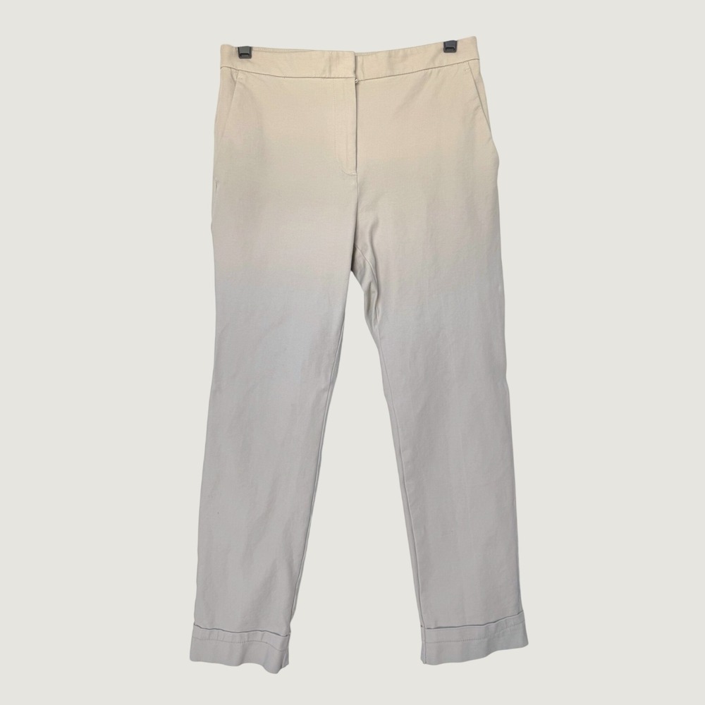 Ann Taylor Factory Tan Khaki Cuffed Ankle Pants Cotton Trousers Office Casual 4